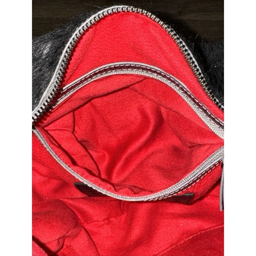 Sharif  Hobo Purse Fur Snakeskin Print Chain Strap Mob Wife  Silver  13 X 7